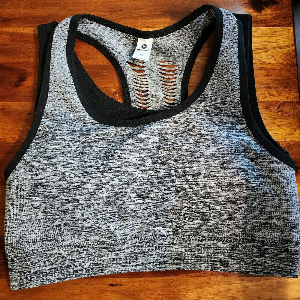 90 Degree by Reflex Fully Lined with Removable Inserts Athletic Sports Bra Med